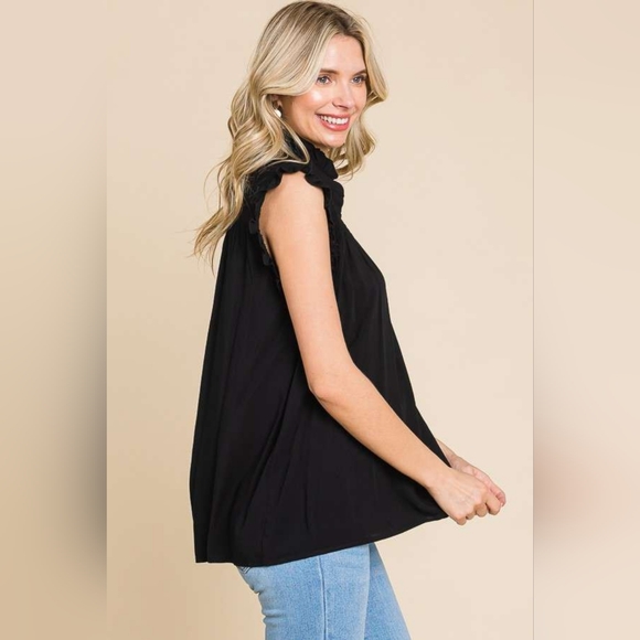 Culture Code Full Size Frill Edge Smocked Sleeveless Top - Picture 4 of 5